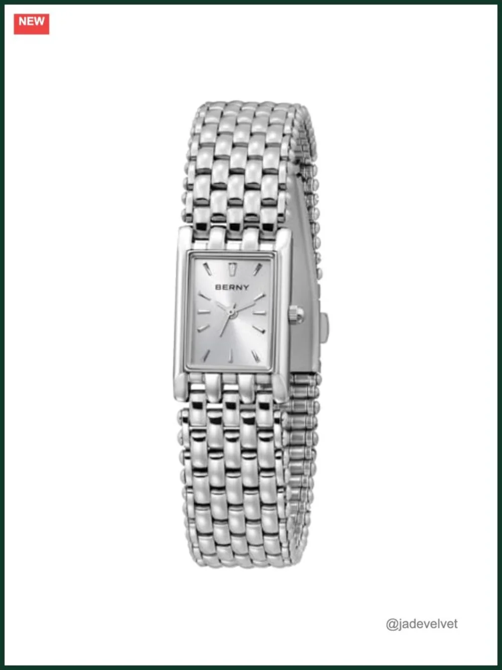Luxury Silver Watch for Women - Rectangle Stainless Steel Bracelet, Japanese